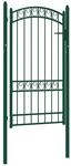 Vidaxl Fence Gate "emmen" With Arched Top Steel 100x123,5 Cm Green