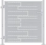 Vidaxl Garden Gate With Lock Silver 85 X 97 Cm Stainless Steel