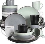 40-teiliges Tafelservice Steingut Im Vintage-look, Mehrfarbig
