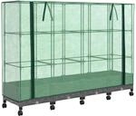 Vidaxl Garden Planter With Greenhouse Cover&wheels 4 Pcs Light Grey Pp