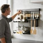 Doporro K&uuml;chen Organizer Aus Metall, Gew&uuml;rzregal Wand Ohne Bohren,...