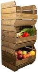 3er Set K&uuml;chenregal Olaf 40x33x30 Cm In Palisander Gem&uuml;sekiste Obsthorde