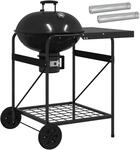 Holzkohlegrill Mit R&auml;uchertuben 91 X 71 X 107 Cm Stahl Schwarz Vidaxl