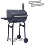 Holzkohlegrill 75 X 48 X 120 Cm Silber Vidaxl