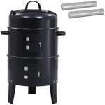 Outdoor Grill &Oslash; 40 X 80 Cm Stahl Schwarz Vidaxl
