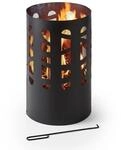 Relaxdays Feuertonne, Stahl, Feuerrost, Sch&uuml;rhaken, Funkenschutz, Hxd: 60 X 37 Cm,