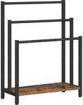 Freistehender Handtuchst&auml;nder Mit 3 Stangen, Industriestil, Dunkelbraun/schwarz