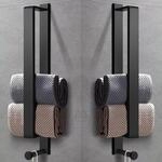 Handtuchhalter Ohne Bohren, 2 St&uuml;ck, Edelstahl, Schwarz, 43.5cm, Mit Haken