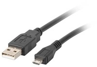 Lanberg - Kabel Ca-usbm-10cc-0018-bk Usb Stecker Auf Micro Usb Stecker,schwarz,1,8