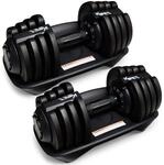 Km-fit Verstellbares Hantelset (2er Set) 1.5-18 Kg, Platzsparende Kurzhanteln...
