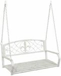 Schaukelbank Stahl 110,5 X 59 X 55 Cm Antik Wei&szlig; Vidaxl