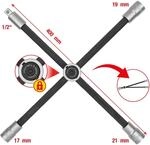 Ks Tools Rad-kreuzschl&uuml;ssel Mit Gleitgelenk F&uuml;r Pkw, 1/2x17x19x21 Mm