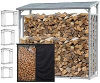 Aluminium Kaminholzregal Au&szlig;en 130 X 70 X 185 Cm Mit Wetterschutz Transparent, Pro -