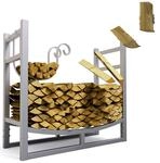 Lawa Living And Lifestyle - Kaminholzregal Innen Metall Verzinkt 84x33x76 Silber,