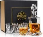 Whisky Karaffe Und Gl&auml;ser Set 800ml Bleifrei Kristall 5-teilig Geschenkbox