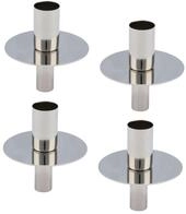 Metall Flaschen Kerzenhalter Silber - 4er Set / 8 Cm - Kerzenst&auml;nder F&uuml;r...