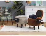Beliani - Hocker F&uuml;r Kinder Holz Polyester Grau Schaf-form Felloptik Mit Stauraum