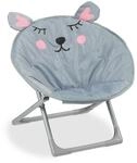 Relaxdays - Moonchair Kinder, Maus, Faltbar, Hxbxt: 47 X 50 X 48 Cm, Kinderstuhl
