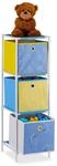 Relaxdays - Kinderregal, 3 Boxen, Jungen & M&auml;dchen, Dino-design, Regal Kinderzimmer,