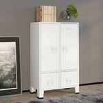 Vidaxl Industrial Wardrobe White 67x35x107 Cm Steel