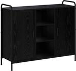 Sideboard Schwarz Eichen-optik 97 X 33 X 81 Cm Holzwerkstoff Vidaxl