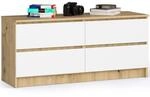 Kommode Akord K120 Eiche Artisan 120 Cm 4 Schubladen Front Wei&szlig; B120 X H55 X...