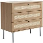 Selsey Mogest - Kommode Mit 3 Schubladen, Beige Boho, 80 Cm