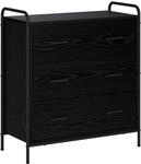Sideboard Schwarz Eichen-optik 97 X 33 X 81 Cm Holzwerkstoff Vidaxl