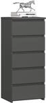 Kommode Akord Cl5 Graphitgrau 40 Cm 5 Schubladen B40 X H92 X T35 Cm