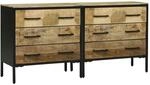 Sideboards 70 X 35 X 70 Cm Braun Raues Mango-massivholz Vidaxl