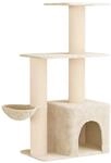 Vidaxl Cat Tree With Sisal Scratching Posts Cream 133 Cm