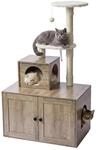 Relaxdays Kratzbaum Mit Katzenkloschrank, Hbt: 133x78x49 Cm, Sisalst&auml;mme &