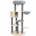 Fudajo Urban Studio 163 Cm Kratzbaum Grau, Katzenbaum Mit Katzenhaus, H&auml;ngeliege,