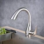 K&uuml;chenarmatur Mit Ausziehbarer Brause, 360&deg; Drehbar, Geb&uuml;rstetes Nickel
