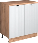 Erweiterungsschrank Rion, Wei&szlig; Riffel/goldkraft Eiche, 80 X 46 Cm Ohne...
