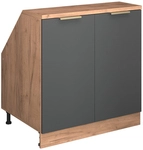 Dachschr&auml;genschrank Rion, Anthrazit-gold, 80 X 81.6 Cm Mit 2 T&uuml;ren, Schrankkorpus