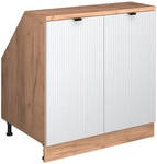 Dachschr&auml;genschrank Rion, Wei&szlig; Riffel, 80 X 81.6 Cm Mit 2 T&uuml;ren, Schrankkorpus 60