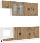 K&uuml;cheneinheit Porto 8 Stk. Artisan-eiche Holzwerkstoff Vidaxl