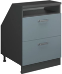 Dachschr&auml;genschrank Rion, Blau-grau, 60 X 81.6 Cm Mit 2 Schubladen,...