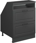 Dachschr&auml;genschrank Rion, Anthrazit Landhaus, 60 X 81.6 Cm Mit 2 Schubladen,