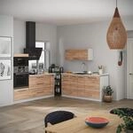 K&uuml;chenzeile Fame-line, Goldkraft Eiche, 340 Cm, Ap Anthrazit, Vicco