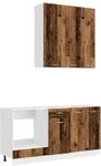 K&uuml;cheneinheit Lyon 5 Stk. Altholz Holzwerkstoff Vidaxl