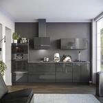 K&uuml;chenzeile Fame-line, Anthrazit Hochglanz/anthrazit, 280 Cm Ohne Arbeitsplatte,