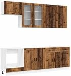K&uuml;cheneinheit Porto 8 Stk. Altholz Holzwerkstoff Vidaxl