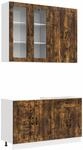 K&uuml;cheneinheit Kalmar 4 Stk. Ger&auml;ucherte Eiche Holzwerkstoff Vidaxl