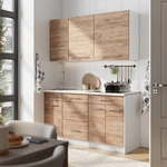 Singlek&uuml;che Fame-line, Goldkraft Eiche, 150 Cm, Ap Anthrazit, Vicco