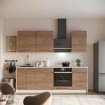K&uuml;chenzeile Fame-line, Goldkraft Eiche/wei&szlig;, 230 Cm, Ap Eiche, Vicco