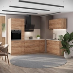 K&uuml;chenzeile Fame-line, Goldkraft Eiche/goldkraft Eiche, 220 X 120 Cm Ohne