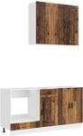 K&uuml;cheneinheit Porto 5 Stk. Altholz Holzwerkstoff Vidaxl