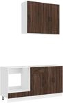 K&uuml;cheneinheit Lucca 5 Stk. Brauneiche Holzwerkstoff Vidaxl